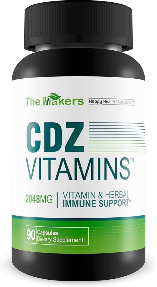 The Makers CDZ Vitamins - Our Best Health Supplement - Vitamin C D Zinc & Herbs - Full Body Health Supplements - Cdz Supplement Vitamin C D and Zinc - Overall Health Support - Full Body Supplements