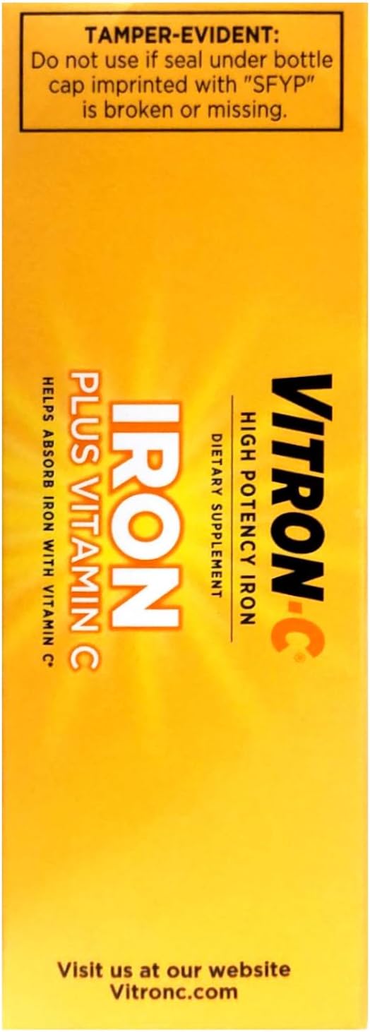 Vitron-C - Iron Supplement - 125 mg / 65 mg Strength - Coated Tablet - 60 per Bottle-MCK