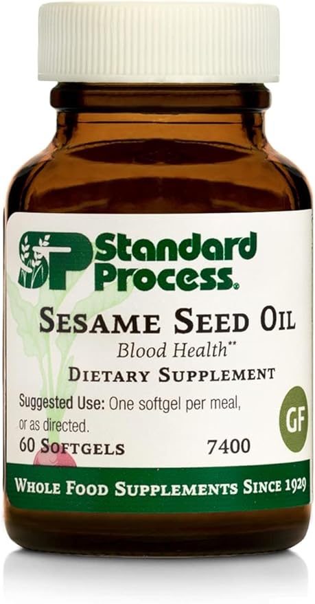 Standard Process Sesame Seed Oil - Whole Food Antioxidant, Healthy Blood, Immune Support Supplement, Liver Support and Liver Supplement with Sesame Seed Oil - 60 Softgels