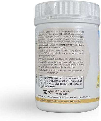 Dr. Newton’s Naturals CalMax Gold Powder Drink Mix - 2:1 Ratio of Calcium & Magnesium with Vitamin C + Essential Trace Minerals to Support Post Workout Recovery, Muscles, Sleep, Bones -5 oz can
