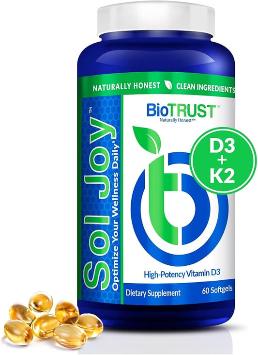 BioTrust Sol Joy, High-Potency Vitamin D3 K2 – High Potency (50 mcg)