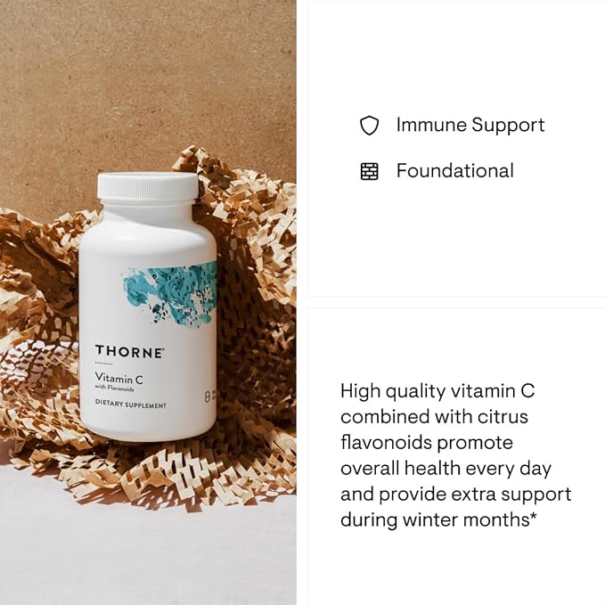 THORNE Vitamin C - Blend of Vitamin C and Citrus Bioflavonoids from Oranges - Support Immune System, Production of Cellular Energy, Collagen Production and Healthy Tissue* - Gluten-Free - 90 Capsules
