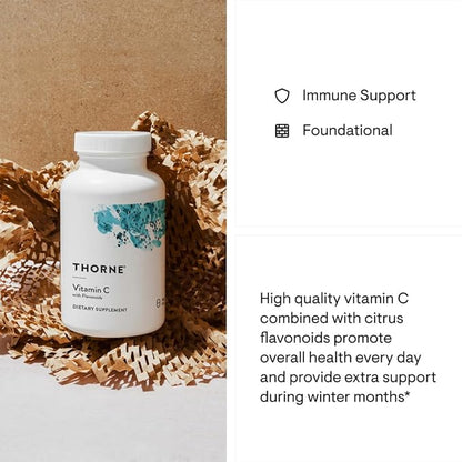 THORNE Vitamin C - Blend of Vitamin C and Citrus Bioflavonoids from Oranges - Support Immune System, Production of Cellular Energy, Collagen Production and Healthy Tissue* - Gluten-Free - 90 Capsules