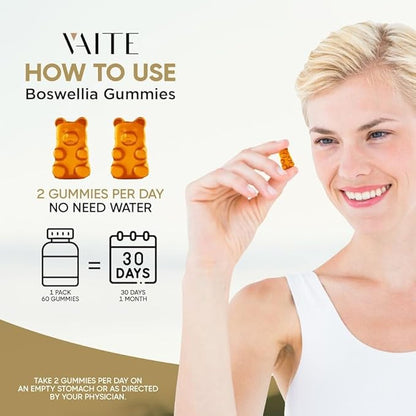 Boswellia Serrata Extract Gummies 1200mg – Joint Support Supplement with Indian Frankincense, Boswellic Acid, and Botanical Resin Extract, Vegetarian for Women and Men, Non-GMO, Gluten-Free