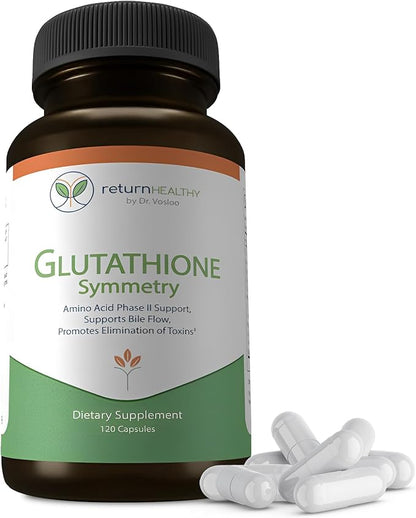 Glutathione Symmetry | S-Acetyl Glutathione Supplement | Antioxidants & Detoxification Supplement | Natural Cellular Support | All-Natural, Vegan, Non-GMO, 120 caps
