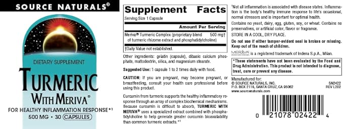 Source Naturals Turmeric with Meriva - 500mg, 30 Capsules