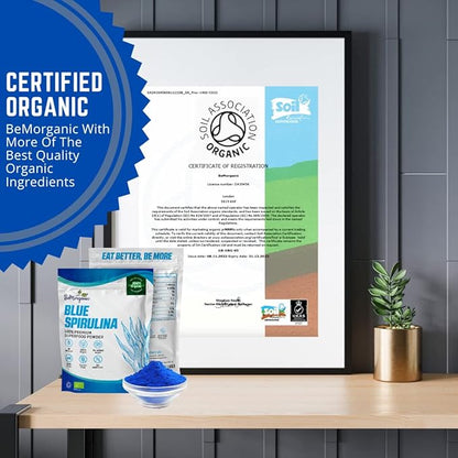 Organic Blue Spirulina Powder - 100% Organic Phycocyanin Spirulina Powder | 50g Vegan Non-Gluten Powder with No Added Sugar