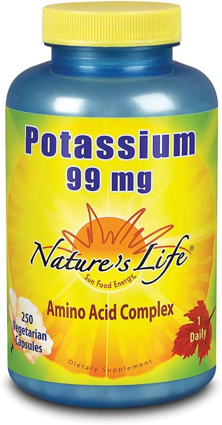 Nature's Life Potassium 99 mg - Potassium Nutritional Supplement - Minerals for Energy, Muscle Health & Electrolytes - 250 Vegetarian Capsules