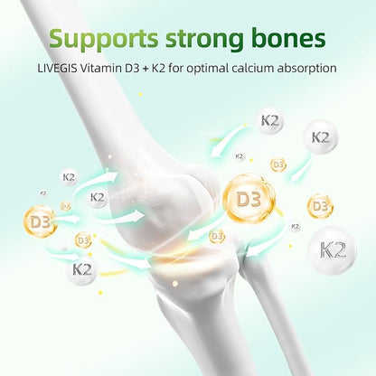 Vitamin D3 K2 Softgels, Vitamin D3 10000 IU with K2 (MK-7) 200 mcg with Coconut Oil Softgels, Supports Calcium Absorption, Bone, Immune and Heart Health - 90 Counts * 2 Packs