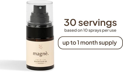 Pure Magnesium Oil Spray (Travel Size) - Unscented 1fl.oz Magnesium Mist Organic - for Sleep and Anxiety - Spray for Feet, Body & Pain Relief