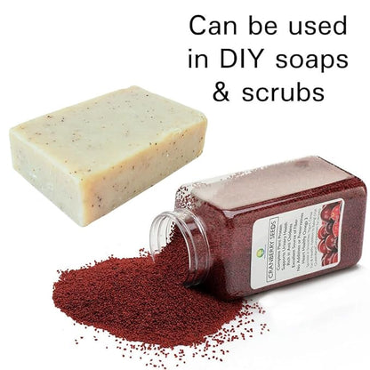 Queen B Organic Cranberry Seeds | High in Fiber, Heart Healthy Omega 3, Urinary Support Edible Cranberry Supplement | Edible Cranberry Seeds - 7oz in Shaker