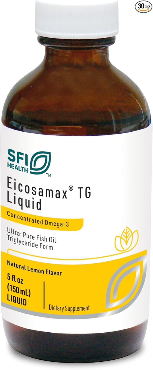 Klaire Labs Eicosamax TG Fish Oil - Ultra Pure Omega-3 Fish Oil Pills with EPA/DHA - Sustainably Sourced - Natural Lemon Flavor for No Fishy Burps or Aftertaste (30 Servings / 5 fl oz)