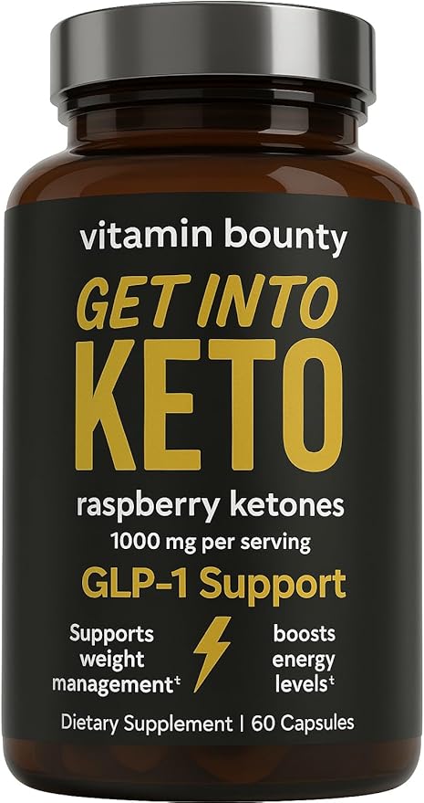 Vitamin Bounty Get Into Keto Pills - Premium Raspberry Ketones, Promotes Ketosis for Women and Men, Supports Keto Diet, Green Tea, Boosts Energy, Non-GMO - 60 Capsules