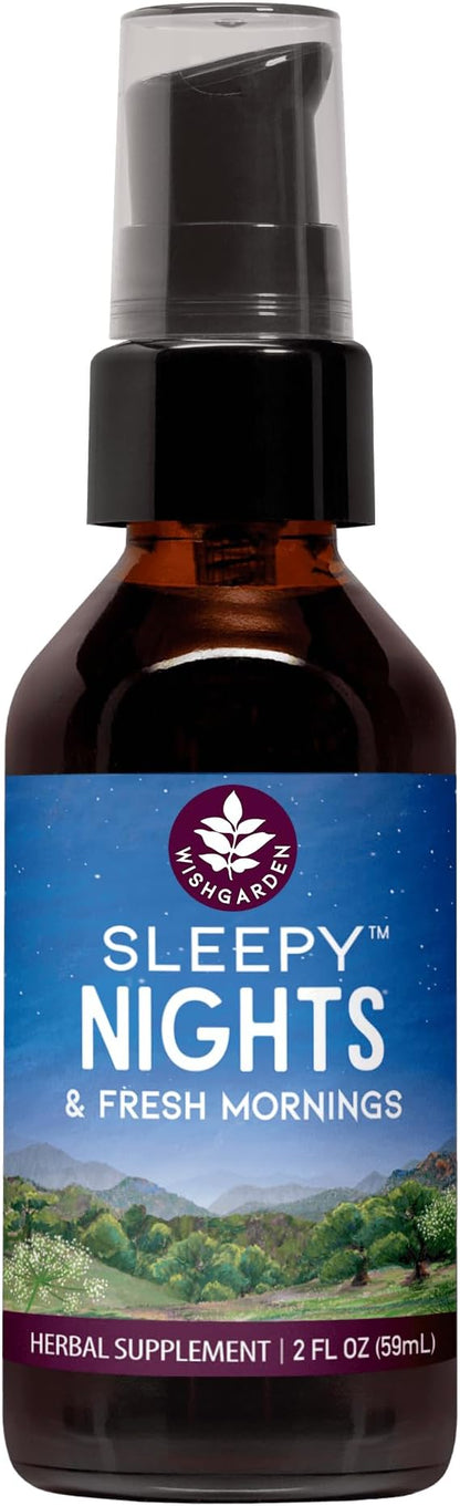 WishGarden Herbs Sleepy Nights Herbal Sleep Support + Serious Relaxer Natural Relaxing Muscle Supplement (2-2oz Bundle)