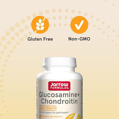 Jarrow Formulas Glucosamine + Chondroitin - 240 Capsules - Nutrient Support of Joint Health - With Vitamin C & Manganese - 60 Servings