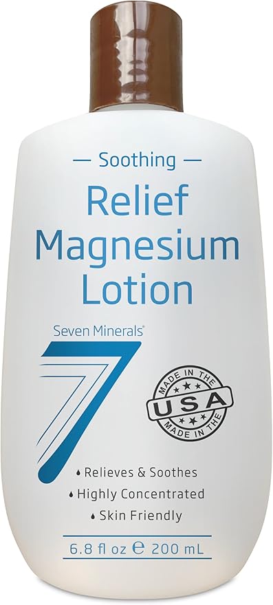 Seven Minerals Magnesium Lotion for Soothing Relief & Relaxation - Highly Concentrated Magnesium for Better Sleep, Feet & Joint Care. Non-Greasy Lotion with Skin Friendly Ingredients - 200ml