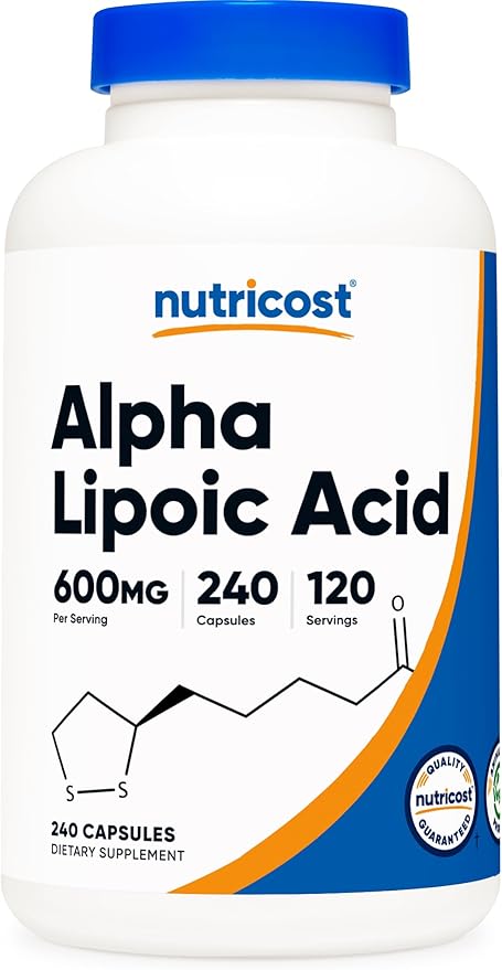Nutricost Alpha Lipoic Acid 600mg Per Serving, 240 Capsules - Gluten Free, Vegetarian Capsules, Soy Free & Non-GMO