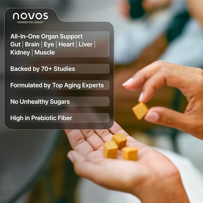 novos Core Vital Supplement Bundle | Daily Support for Skin, Energy, Mood, Gut, and Cognitive Wellness | 30 Servings + 120 Chews