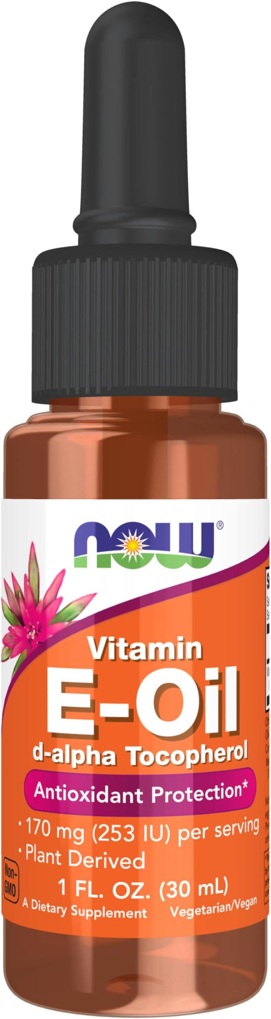 NOW Foods Supplements, Natural Vitamin E-Oil Liquid (D-Alpha Tocopherol), Antioxidant Protection*, 1-Ounce