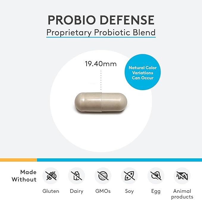 XYMOGEN Probio Defense - Pobiotics for Digestive Health - Daily Probiotic with Lactobacillus Rhamnosus Probiotic - Digestive Nutritional Supplements - Dairy Free Probiotics (84 Capsules)