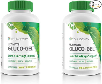 Youngevity Ultimate Gluco-Gel -for Joints, Tendons, Bones & Cartilage | Contains Glucosamine, Gelatin & Manganese | 2 Bottles