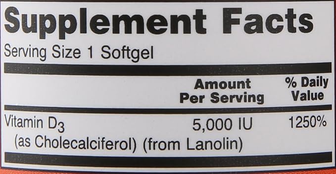 NOW Vitamin D-3 5,000 IU,120 Softgels