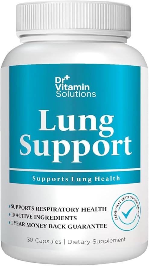 Dr. Vitamin Lung Detox Supplement with Vitamin C, Cordyceps, Butterbur & Nettle Leaf - Supports Lung Health & Respiratory Function - Natural Herbal Blend for Breathing & Oxygen Flow - 30 Capsules