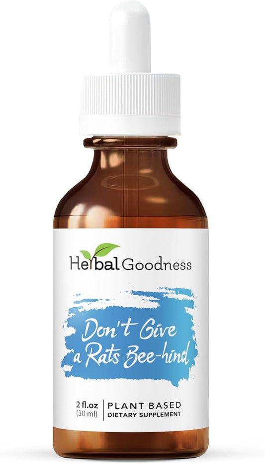 Herbal Goodness Don't Give a Rats Bee-hind - 2 Fl.oz - Calm Aid, Herbal Supplement, Kava Drops, Chamomile Supplement, Lemon Balm | Calming Supplements for Adults, Supports Relaxation