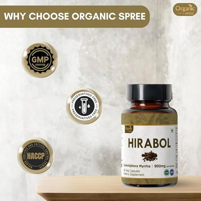 HIRABOL 60 Capsules | Commiphora myrrha (Hirabol) | 900mg per Serving | Natural 60 Capsules - Pack of 2