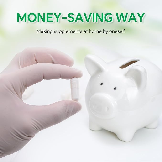 Size 0 Capsules Empty Vegan Plant Based Clear (500 Count) Gluten Free, Non-GMO, Halal Certified Pill Caps Filling Kit with 2 Spoons for Vegetarian DIY Your Own Supplements