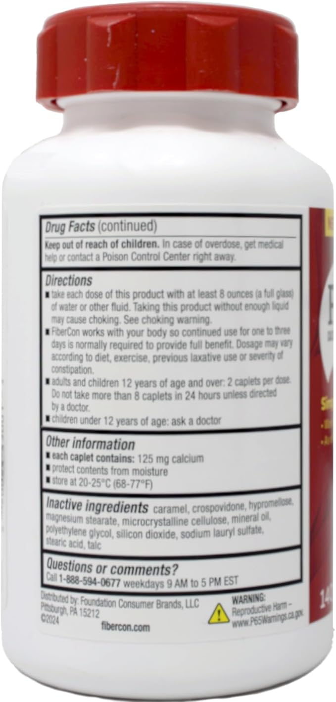 Fibercon Fiber 140 Caplets Each by Fibercon (Pack of 2)