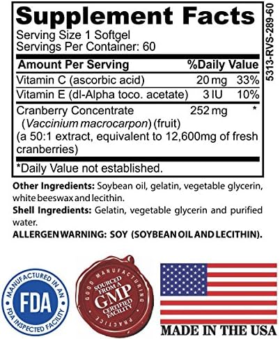 Cranberry UTI Defense with Vitamin C – 60 Softgels