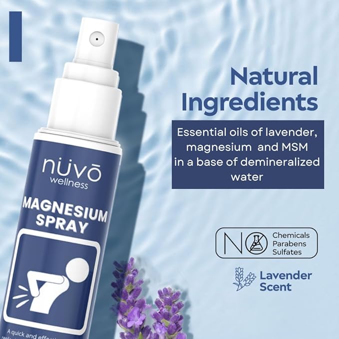 Magnesium Oil Spray with MSM - Extra Strength at 32mg per Spray - Lightly Scented with Lavender - Product of Canada 237 ml