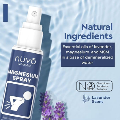 Magnesium Oil Spray with MSM - Extra Strength at 32mg per Spray - Lightly Scented with Lavender - Product of Canada 237 ml