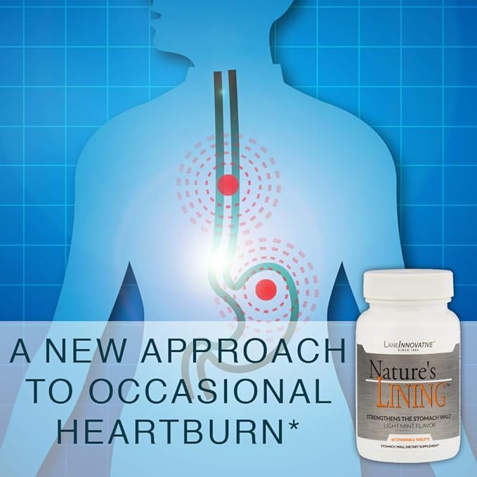 Lane Innovative - Nature's Lining, Chewable Tablets, Helps Protect Stomach Wall, Long Lasting Relief, Supports Digestive Balance* (60 Servings)