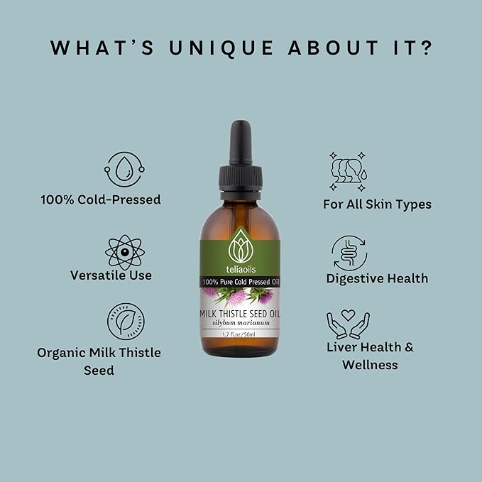 Teliaoils Milk Thistle Seed Oil Supplement (1.7 Fl oz)