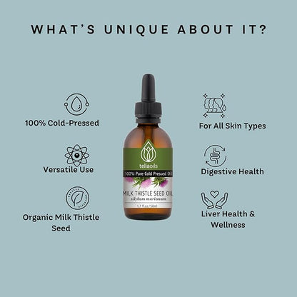 Teliaoils Milk Thistle Seed Oil Supplement (1.7 Fl oz)
