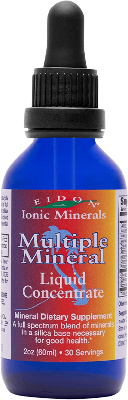 Eidon Ionic Minerals Multiple Minerals Supplement - Ionic Trace Mineral Drops for Water, Natural Liquid Vitamins to Support Heart Health and Hydration, Bioavailable, No Preservatives - 2 oz