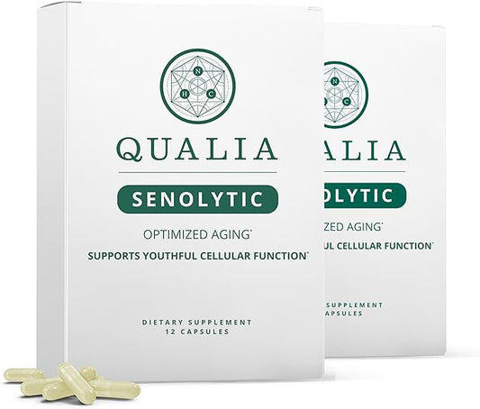 Qualia Senolytic Supplement, Fisetin, Quercetin, Piperlongumine & More, Aging Supplement That Supports Optimal Cell Repair & Rejuvenation, Naturally Eliminate Zombie Cells, Capsules, 2 Box