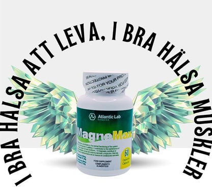 Magnemax Fast Absortion Magnesium Chloride, Malate Glycinate and Threonate combinated Capsules, Support for The Nervous System and Healthy Bone, Muscle and Heart Function, Vegan, Keto, Paleo