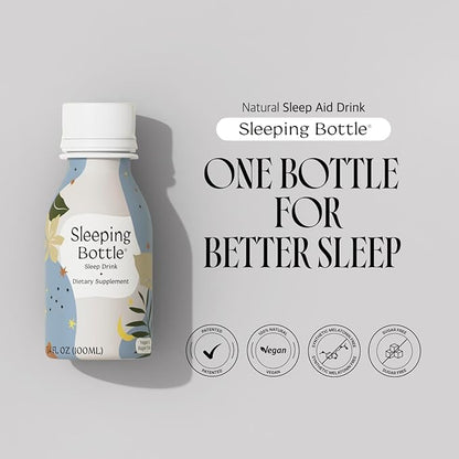 Sleep Aid Drink, Melatonin Free, Vegan, No-Sugar, Cherry Flavor (3.4 Fl Oz, Pack of 6)