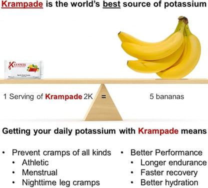 Original 2K - 2000mg High Potassium Cramp Relief Electrolyte Drink Powder: Faster Recovery, Slower Fatigue, Optimized Hydration | 20 Single Serving Packets (Lemon Lime)
