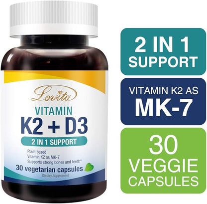 Lovita Cod Liver Oil & K2 D3 Dietary Supplement Bundle. Supports Better Nutrition & Overall Well-Being