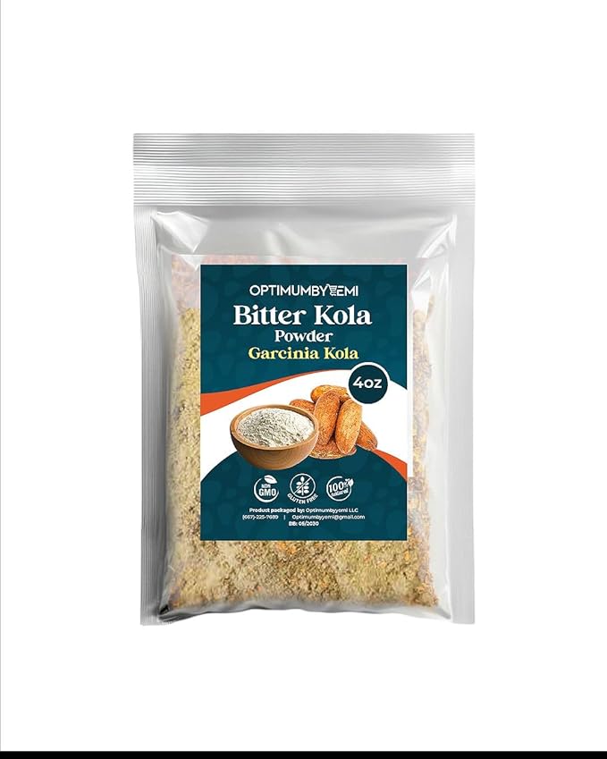 Premium Garcinia Kola Powder (4oz/115g) - African Bitter Kola Nut Powder, Petit Cola Nut Powder for Wellness Support.