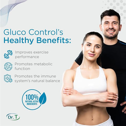 Dr. T Gluco Control Dietary Supplement - Garcinia Cambogia, Gymnema Sylvestre, White Kidney Bean Extract, Green Tea - 60 Capsules (1)