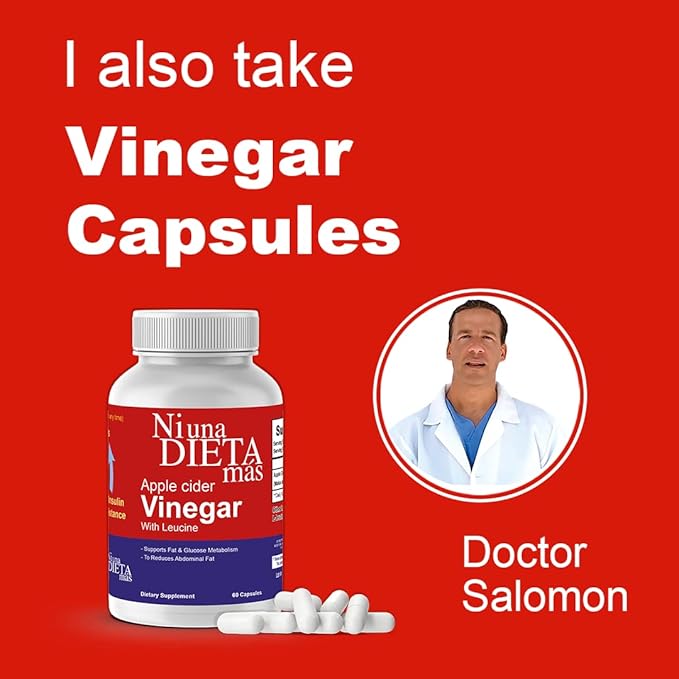 Reduce Abdominal Fat - Apple Cider Vinegar Capsules - Best for Weight Loss - NI UNA DIETA MÁS