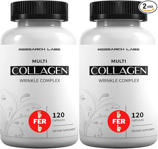 Research Labs 2 for 1 Promo 240 Collagen Pills - 6000 mg Per Day. Grass Fed Anti-Aging Support for Skin, Joints, Tendons, Bones, Hair and Nails. Paleo Friendly. Collagen Peptides Powder Supplement…