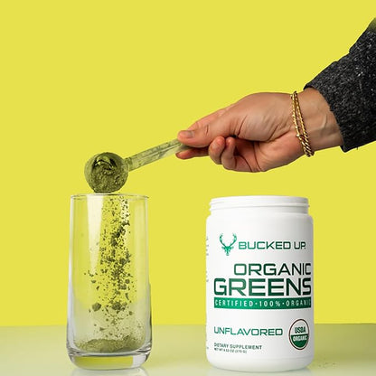 Greens Superfood Powder Unflavored | 8 Most Essential Mixed Greens | Certified 100% Organic | Chlorella, Spinach, Kale, Spirulina, Alfalfa, Broccoli, Wheat Grass, & Barley Grass | 30 SERV | 9.52 OZ