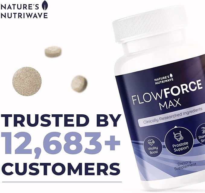 FlowForceMax Herbal Support Supplement - Natural Plant-Based Formula with Saw Palmetto Extract | 30 Chewable Tablets, 3 Month Supply, Made in USA