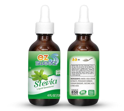 EZ-Sweetz De-bittered Stevia (4 FL OZ - Liquid Sweetener 850Servings/Bottle| 1Pack)